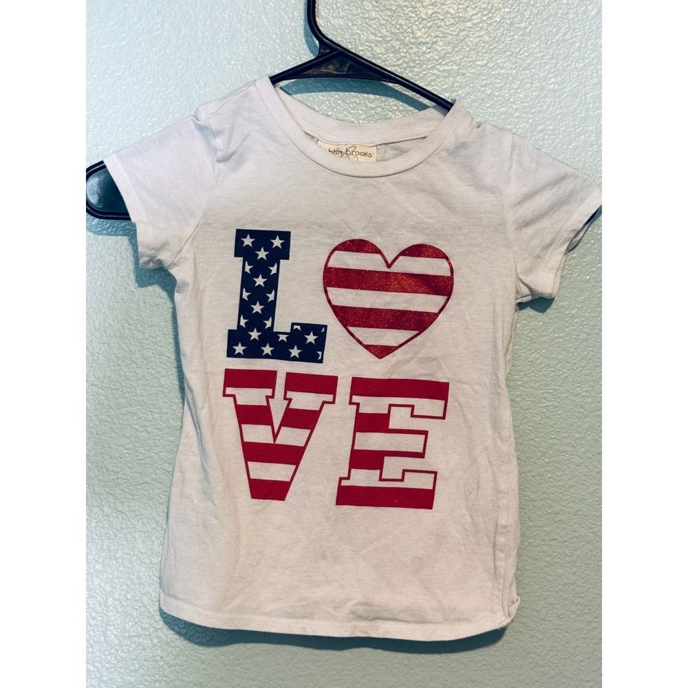 Bobbie-brooks White and Red T-shirt Patriotic ize 6/6X MINT